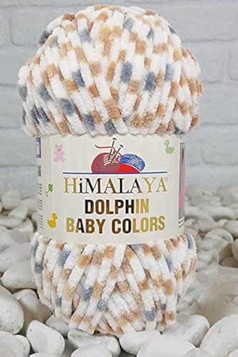 Himalaya Delphin Baby Colors (5er-Pack), 5 x 100 g, super sperriges Himalaya-Garn, Deckengarn, Samtgarn, Strickgarn, Amigurumi-Garn (80416) von Dolphin Baby