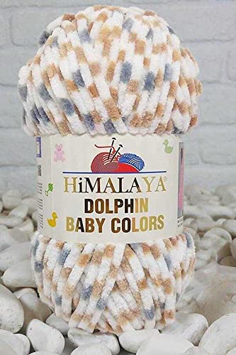 Himalaya Delphin Baby Colors (5er-Pack), 5 x 100 g, super sperriges Himalaya-Garn, Deckengarn, Samtgarn, Strickgarn, Amigurumi-Garn (80416) von Dolphin Baby