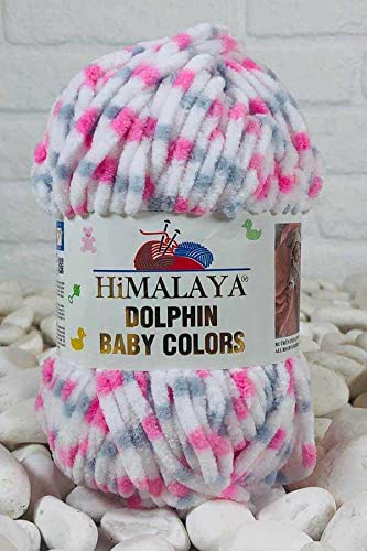 Himalaya Delphin Baby Colors (5er-Pack), 5 x 100 g, super sperriges Himalaya-Garn, Deckengarn, Samtgarn, Strickgarn, Amigurumi-Garn (80418) von Dolphin Baby