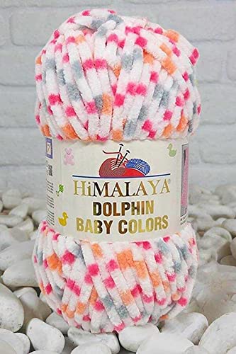 Himalaya Delphin Baby Colors (5er-Pack), 5 x 100 g, super sperriges Himalaya-Garn, Deckengarn, Samtgarn, Strickgarn, Amigurumi-Garn (80420) von Dolphin Baby