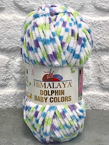 Himalaya Delphin Baby Colors (5er-Pack), 5 x 100 g, super sperriges Himalaya-Garn, Deckengarn, Samtgarn, Strickgarn, Amigurumi-Garn (80422) von Dolphin Baby