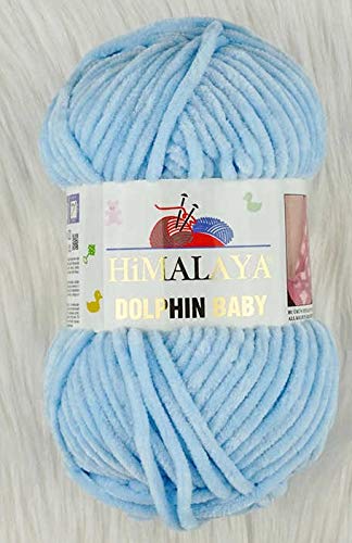 Himalaya Delphin Baby Garn 5 Stück 5x100 Gramm Baby Wolle 500 Gramm (17,63 oz) Wolle Super Bulky Baby Decke Garn 655 Yds (600m) Samtgarn, Himalaya Garn, Babygarn, Häkelgarn Samtgarn (80306) von Dolphin Baby