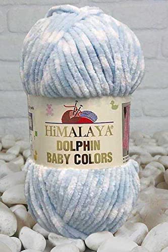 Himalaya Dolphin Baby Colors (5er-Pack), 600 m 5 x 100 Gramm, super sperriges Himalaya-Garn, Deckengarn, Samtgarn, Strickgarn, Amigurumi-Garn (80425) von Dolphin Baby