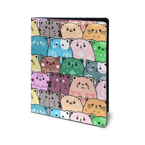 Dolyues Bunte Katzen-Padfolio-Organizer, Ordner, niedliches Interview, Lebenslauf-Ordner, Business-Portfolio, PU-Leder, Padfolio für Damen und Herren, mit Klemmbrett für Business, Schule, Büro Dolyues Bunte Katzen-Padfolio-Organizer, Ordner, niedliches Interview, Lebenslauf-Ordner, Business-Portfolio, PU-Leder, Padfolio für Damen und Herren, mit Klemmbrett für Business, Schule, Büro von Dolyues
