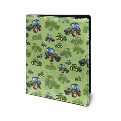Dolyues Cartoon Auto Padfolio Portfolio Ordner Klemmbrett Leder Lebenslauf Portfolio Ordner für Büro A4 Dokumentenmappe mit rechtlichem Schreibblock zum Organisieren von Dateien, Grün von Dolyues