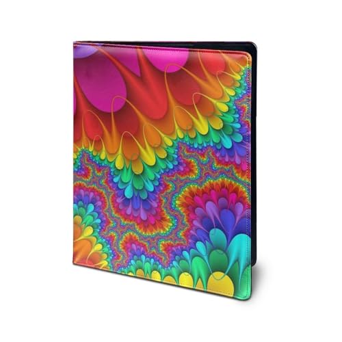 Dolyues Klemmbrettmappe in Regenbogenfarben, bunt, mit Notizblock für Vorstellungsgespräche, Meetings, Training, PU-Leder, Klemmbrettmappe von Dolyues