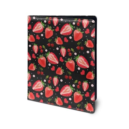 Dolyues Leder-Padfolio-Portfolio-Organizer, Flammendruck, Portfolio-Ordner mit Klemmbrett, Kartenhalter, Dokumentenaufbewahrungstaschen, A4-Schreibblock für Männer und Frauen, Schule, Bürozubehör von Dolyues