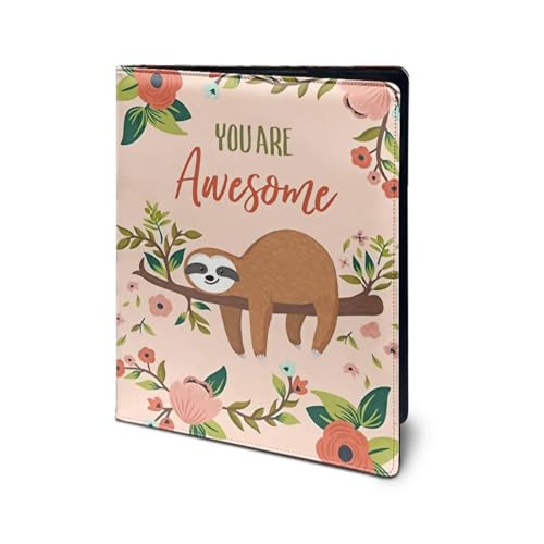 Dolyues Niedliches Faultier-Portfolio, Padfolio, Lebenslaufmappe mit Tasche für Damen und Herren, Leder, Vorstellungsgespräche, Schreibblöcke, Dokumenten-Organizer, Portfolio-Ordner Dolyues Niedliches Faultier-Portfolio, Padfolio, Lebenslaufmappe mit Tasche für Damen und Herren, Leder, Vorstellungsgespräche, Schreibblöcke, Dokumenten-Organizer, Portfolio-Ordner von Dolyues
