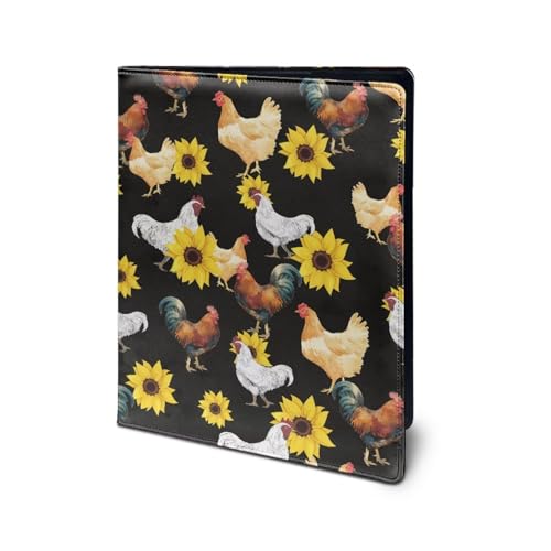 Dolyues Padfolio-Ordner mit Sonnenblumen-Hahn, Dokumenten-Organizer, Aufbewahrung, Klemmbrett mit Abdeckung für Rechtsblockhalter, Briefgröße, A4, Schreibblock für Business, Schule, Büro, Konferenz Dolyues Padfolio-Ordner mit Sonnenblumen-Hahn, Dokumenten-Organizer, Aufbewahrung, Klemmbrett mit Abdeckung für Rechtsblockhalter, Briefgröße, A4, Schreibblock für Business, Schule, Büro, Konferenz von Dolyues
