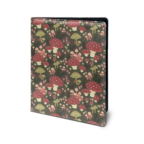 Dolyues Pilz-Padfolio, Leder-Portfolio-Ordner, Dokumenten-Organizer mit Rechtsblock, Ordner, Klemmbrett für Damen und Herren, Geschäftsvorstellungsgespräche, Lebenslauf von Dolyues