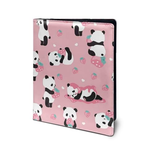 Dolyues Pinkes Panda-Klemmbrett aus Leder, faltbar, Portfolio-Ordner für Damen, niedlicher Padfolio-Einband, Ordner für Konferenzen/Rechtsdokumente, Organizer mit Brief/A4-Klemmbrett von Dolyues