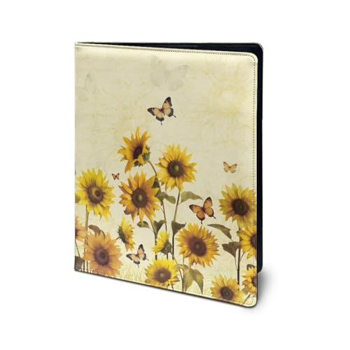 Dolyues Sonnenblumen-Padfolio-Ordner mit Klemmbrett, Schmetterlings-Druck, Portfolio-Organizer für legale Größe, PU-Leder, Portfolio-Ordner für Dokumente, Organizer, Dekoration, Bürobedarf Dolyues Sonnenblumen-Padfolio-Ordner mit Klemmbrett, Schmetterlings-Druck, Portfolio-Organizer für legale Größe, PU-Leder, Portfolio-Ordner für Dokumente, Organizer, Dekoration, Bürobedarf von Dolyues