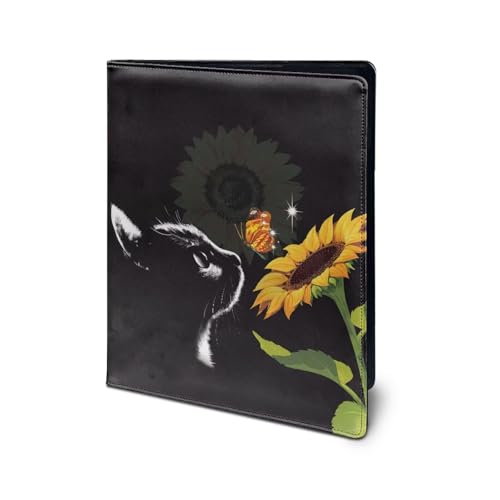 Dolyues Sunfloert Katzen-Padfolio, Klemmbrett, Ordner für Damen und Herren, PU-Leder, Business-Portfolio, Padfolio, Dokumentenmappe, Organizer für nterview, Lebenslauf, Büro, Konferenz Dolyues Sunfloert Katzen-Padfolio, Klemmbrett, Ordner für Damen und Herren, PU-Leder, Business-Portfolio, Padfolio, Dokumentenmappe, Organizer für nterview, Lebenslauf, Büro, Konferenz von Dolyues