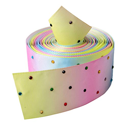 Domasvmd Regenbogen-Ripsband mit Strasssteinen, Perlenband für Haarschleifen, Geschenkverpackungen Domasvmd Regenbogen-Ripsband mit Strasssteinen, Perlenband für Haarschleifen, Geschenkverpackungen von Domasvmd