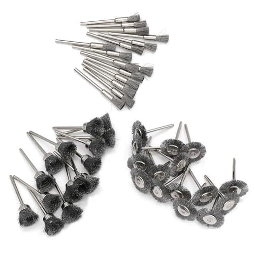 Drahtbürsten aus Edelstahl, geeignet für Autoreparatur, Metallbearbeitung, Haushaltsprojekte, 45 Stück/15 Stück, Schleifzubehör von Domasvmd