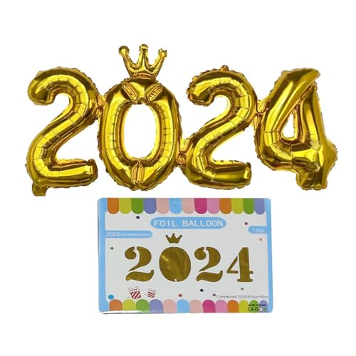 Folienballon 2024, Zahlenballon für Festivals, Dekorationen, Abschlussfeier, Dekoration, Festival, Partyzubehör, schafft lustige Atmosphäre, Silberballon von Domasvmd