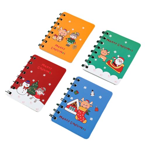 Weihnachts-Notizbücher, liniert, kleine Notizblöcke, Weihnachtsgeschenk, für Studenten, Kinder, Mädchen und Jungen, Schreiben, Tagebuch, Notizbücher für Kinder, Notizbücher, Partyzubehör, 4 Stück Weihnachts-Notizbücher, liniert, kleine Notizblöcke, Weihnachtsgeschenk, für Studenten, Kinder, Mädchen und Jungen, Schreiben, Tagebuch, Notizbücher für Kinder, Notizbücher, Partyzubehör, 4 Stück von Domasvmd