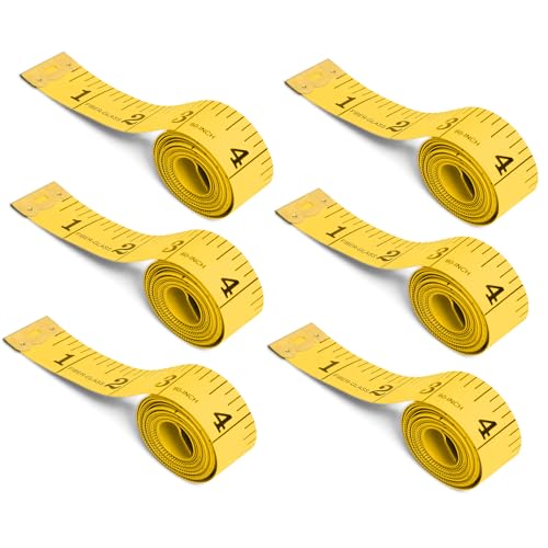 Weiches Maßband für Körpermaße, breitere Doppelskala, 152,4 cm, Maßband für Stoff, Stoff, Nähen, Taille, Schneider, Handwerk, Gewichtsverlust, Gelb, 6 Packungen Weiches Maßband für Körpermaße, breitere Doppelskala, 152,4 cm, Maßband für Stoff, Stoff, Nähen, Taille, Schneider, Handwerk, Gewichtsverlust, Gelb, 6 Packungen von Dombbfye