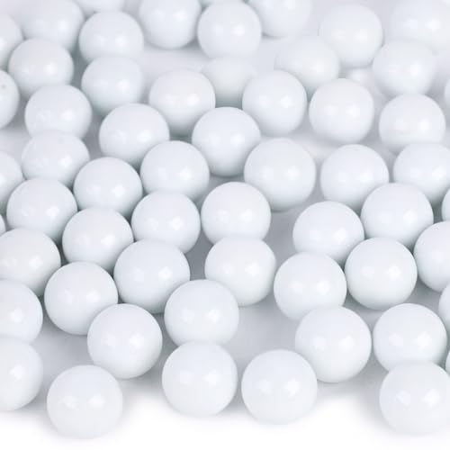DomeStar Glasmurmeln für Vasen, 1,6 cm, weiße Glasperlen für Heimdekoration, 0,5 kg DomeStar Glasmurmeln für Vasen, 1,6 cm, weiße Glasperlen für Heimdekoration, 0,5 kg von DomeStar