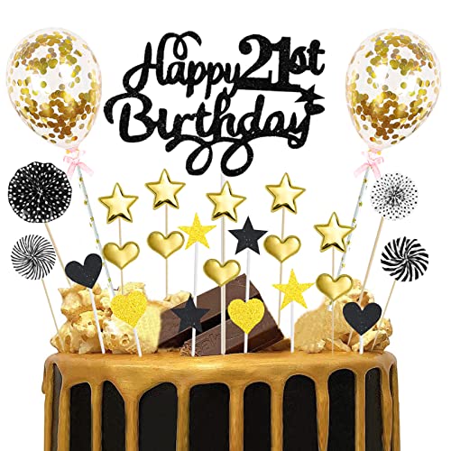 21 Geburtstag Deko Mann Schwarz Gold Tortendeko 21. Geburtstag Glitzer Happy 21st Birthday Cake Topper für 21 Jahre Alt Geburtstagsparty Kuchen Kuchendeckel Geburtstag Cupake Topper Party Dekoration 21 Geburtstag Deko Mann Schwarz Gold Tortendeko 21. Geburtstag Glitzer Happy 21st Birthday Cake Topper für 21 Jahre Alt Geburtstagsparty Kuchen Kuchendeckel Geburtstag Cupake Topper Party Dekoration von Domgoge
