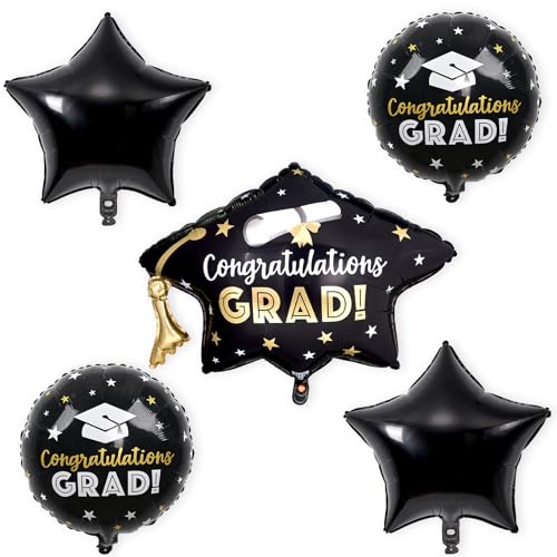 5 Stück Abschluss Deko Folienballon Abschluss Congrats Grad der Klasse 2024 Graduation Kappe Stern Luftballons Set Class of 2024 Congratulations Graduate Aluminium Mylar Helium Ballon Party Dekoration 5 Stück Abschluss Deko Folienballon Abschluss Congrats Grad der Klasse 2024 Graduation Kappe Stern Luftballons Set Class of 2024 Congratulations Graduate Aluminium Mylar Helium Ballon Party Dekoration von Domgoge