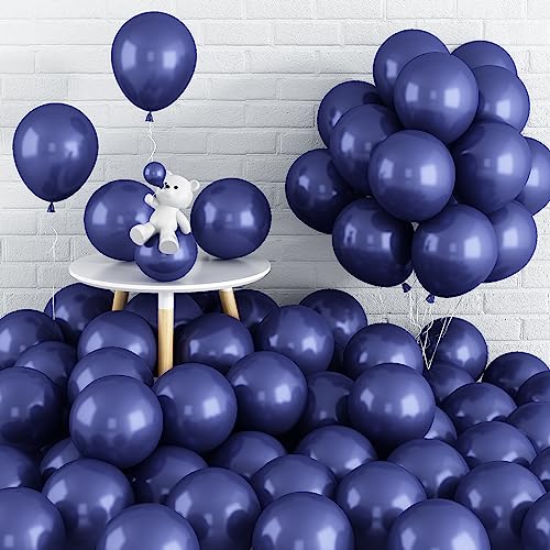 60 Stück Luftballons Blau 12 Zoll Marineblau Latex Luftballons Matt Dunkelblau Nachtblau Helium Partyballon Set für Junge Mann Babyparty Hochzeitstag Verlobung Brautparty Geburtstag Party Dekorationen von Domgoge