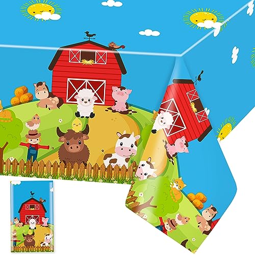 Bauernhof Tiere Tischdecke Bauernhaus Tischdecken Thema Bauernhof Plastik Tischtuch Rechteckige Wasserdicht Kuh Motiv Kinder Geburtstag Party Dekoration, 137 x 274cm, 1 Stück Bauernhof Tiere Tischdecke Bauernhaus Tischdecken Thema Bauernhof Plastik Tischtuch Rechteckige Wasserdicht Kuh Motiv Kinder Geburtstag Party Dekoration, 137 x 274cm, 1 Stück von Domgoge