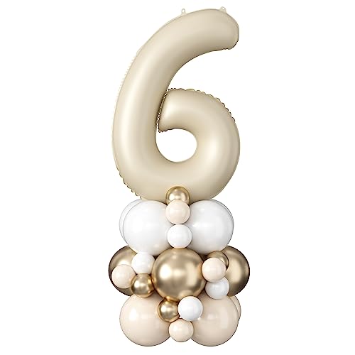 Beige Luftballons Zahlen 6 Jahr Geburtstag Folienballon Creme Sandweiß Gold Digit Luftballons 40 Zoll XXL Große Boho Neutral Helium Luftballons für Mädchen Frauen 6th Geburtstagsdeko Jubiläums Party Beige Luftballons Zahlen 6 Jahr Geburtstag Folienballon Creme Sandweiß Gold Digit Luftballons 40 Zoll XXL Große Boho Neutral Helium Luftballons für Mädchen Frauen 6th Geburtstagsdeko Jubiläums Party von Domgoge