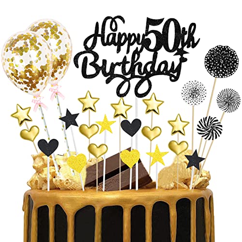 Deko 50. Geburtstag Mann Schwarz Gold Tortendeko Glitzer Happy 50th Birthday Cake Topper für 50 Jahre Alt Geburtstagsparty Kuchen Kuchendeckel Cupake Topper Party Dekoration Deko 50. Geburtstag Mann Schwarz Gold Tortendeko Glitzer Happy 50th Birthday Cake Topper für 50 Jahre Alt Geburtstagsparty Kuchen Kuchendeckel Cupake Topper Party Dekoration von Domgoge