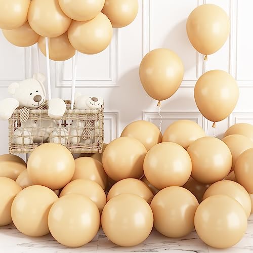 Luftballons Apricot 30 Stück 12 Zoll Vintage Aprikose Beige Latex Luftballons Retro Nude Cream Blush Helium Partyballon für Babyparty Hochzeitstag Verlobung Brautparty Geburtstag Party Dekoration von Domgoge