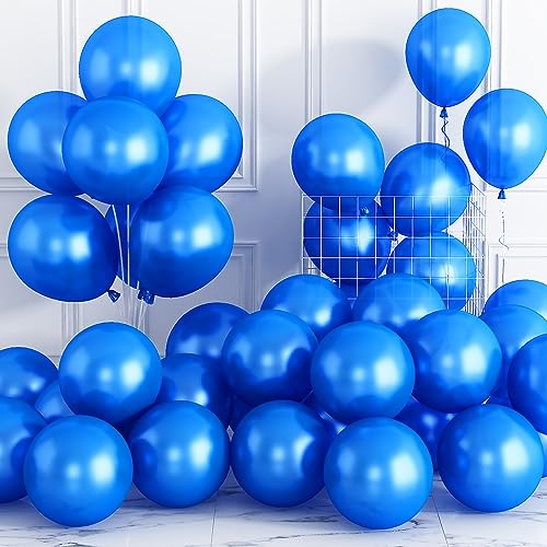 Luftballons Blau, 30 Stück 12 Zoll Pearl Dunkelblau Latex Luftballons, Perlblau Königsblau Helium Partyballon Set für Junge Mann Babyparty Hochzeitstag Brautparty JubiläUm Geburtstag Taufe Party Deko von Domgoge