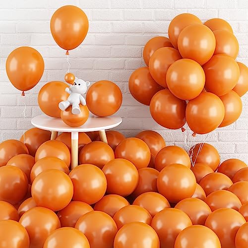 Luftballons Orange Matt, 60 Stück 12 Zoll Retro Dunkelorange Latex Luftballon, Staubig Verbrannte Tangerine Helium Partyballon Set für Hochzeitstag Verlobung Brautparty Geburtstag Halloween Party Deko von Domgoge