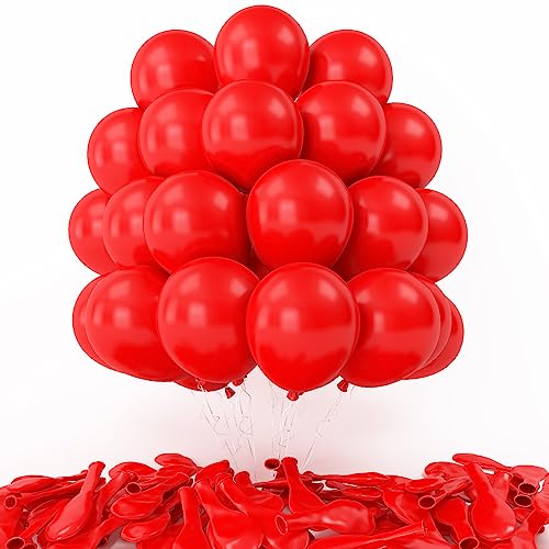 Luftballons Rot, 30 Stück 12 Zoll Matt Rot Latex Luftballons, Rote Helium Partyballon Set für Mädchen Frauen Babyparty Hochzeitstag Verlobung Brautparty Taufen Valentinstag Geburtstag Party Dekoration von Domgoge