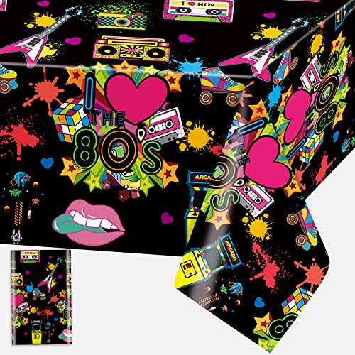 Tischdecke 80er Jahre, Einweg 80er Party Tischdecke Deko, 108 * 54 Zoll Rechteck Wasserdicht Dünn Plastic Tischtuch für Back to 80er Jahre Hip Hop Musik Disco Thema Geburtstag Party Dekorationen Tischdecke 80er Jahre, Einweg 80er Party Tischdecke Deko, 108 * 54 Zoll Rechteck Wasserdicht Dünn Plastic Tischtuch für Back to 80er Jahre Hip Hop Musik Disco Thema Geburtstag Party Dekorationen von Domgoge
