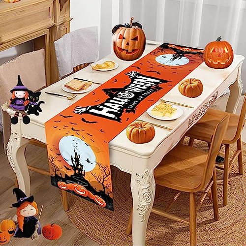 Tischläufer Halloween Happy Halloween Trick or Treat Tischläufer Deko Abwaschbar Schaurig Kürbis Geist SchläGer Tischdecke Halloween Party Lang Tischtuch Tischband Tisch Dekorationen, 14x71 Zoll Tischläufer Halloween Happy Halloween Trick or Treat Tischläufer Deko Abwaschbar Schaurig Kürbis Geist SchläGer Tischdecke Halloween Party Lang Tischtuch Tischband Tisch Dekorationen, 14x71 Zoll von Domgoge