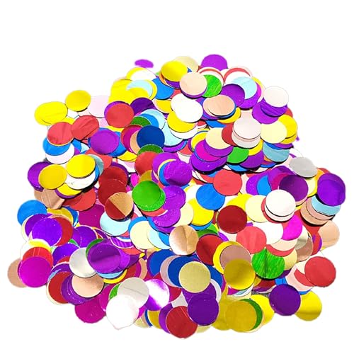 1,5 cm Konfetti, mehrfarbig, glänzend, rund, Folienkonfetti, Regenbogen-Papier-Konfetti, Partydekoration, Tischkonfetti, 1,5 cm, Papierreste für Ballon, Hochzeit, Geburtstag, Party, Dekorationen, 50 g 1,5 cm Konfetti, mehrfarbig, glänzend, rund, Folienkonfetti, Regenbogen-Papier-Konfetti, Partydekoration, Tischkonfetti, 1,5 cm, Papierreste für Ballon, Hochzeit, Geburtstag, Party, Dekorationen, 50 g von Domicubes
