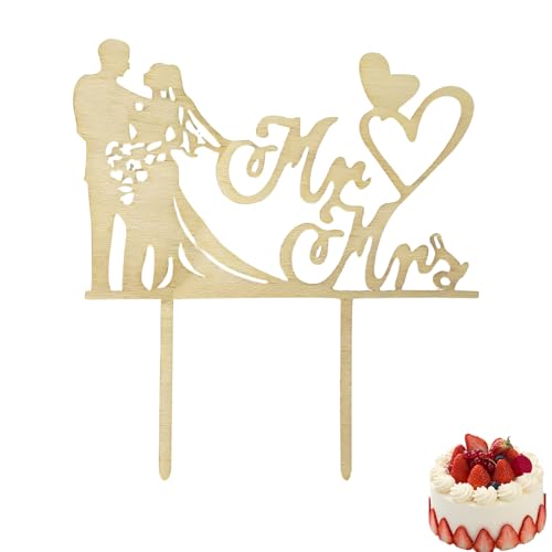 Cake Topper Hochzeit, Tortenstecker aus Holz Brautpaar Figuren Silhouette Personalisiert Handgefertigt Tortendekoration, Tortendekorationssets für Hochzeitstorten Jahrestag Partytorten Holzfarbe Cake Topper Hochzeit, Tortenstecker aus Holz Brautpaar Figuren Silhouette Personalisiert Handgefertigt Tortendekoration, Tortendekorationssets für Hochzeitstorten Jahrestag Partytorten Holzfarbe von Domicubes