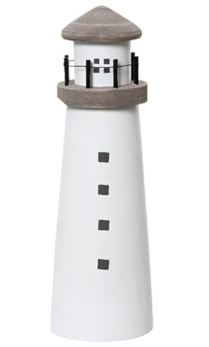DomoDomo Weißer Leuchtturm Holzfigur 9,5x30cm Dekoration aus Kiefernholz, Ideal für Wohnzimmer & Büro, Minimalistisches Design DomoDomo Weißer Leuchtturm Holzfigur 9,5x30cm Dekoration aus Kiefernholz, Ideal für Wohnzimmer & Büro, Minimalistisches Design von DomoDomo