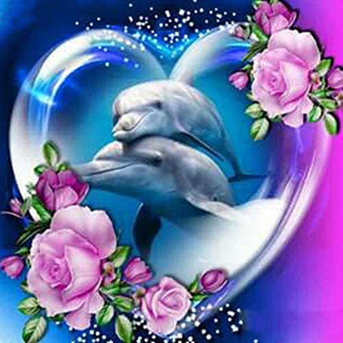 Domybest Delfin und Herz DIY Diamond Painting Komplettset Tiere Basteln Handwerk Malerei Diamant 5D Komplett Kreuzstich Diamant Strass Dekoration Geschenk 30 x 30 cm Domybest Delfin und Herz DIY Diamond Painting Komplettset Tiere Basteln Handwerk Malerei Diamant 5D Komplett Kreuzstich Diamant Strass Dekoration Geschenk 30 x 30 cm von Domybest FR
