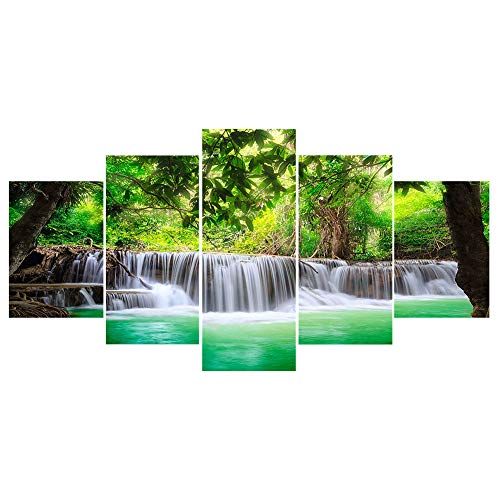 Domybest Wasserfall und grüner Baum DIY Diamond Painting Komplettset Landschaft Diamond Painting 5 Paneele Kombination Diamantmalerei Kreuzstich Diamant Handwerk Malerei Mosaik 103 x 45 cm Domybest Wasserfall und grüner Baum DIY Diamond Painting Komplettset Landschaft Diamond Painting 5 Paneele Kombination Diamantmalerei Kreuzstich Diamant Handwerk Malerei Mosaik 103 x 45 cm von DomybestFR