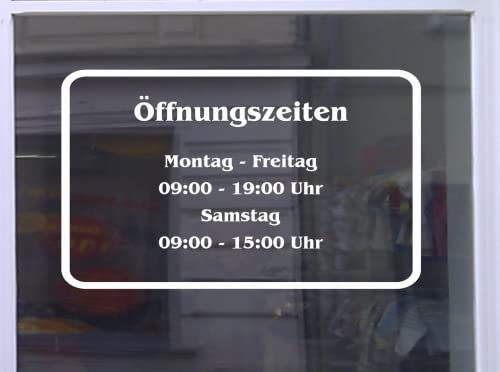 Don Cappello Öffnungszeiten Klassik Schaufensterbeschriftung Aufkleber Werbung Laden Geschäft Apfelgrün Breite 50 cm von Don Cappello