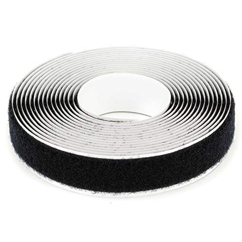 DonDo Schlaufenband Klettband selbstklebend extra stark Klettpad Flausch Klettverbindungen schwarz 20mm x 4m von DonDo