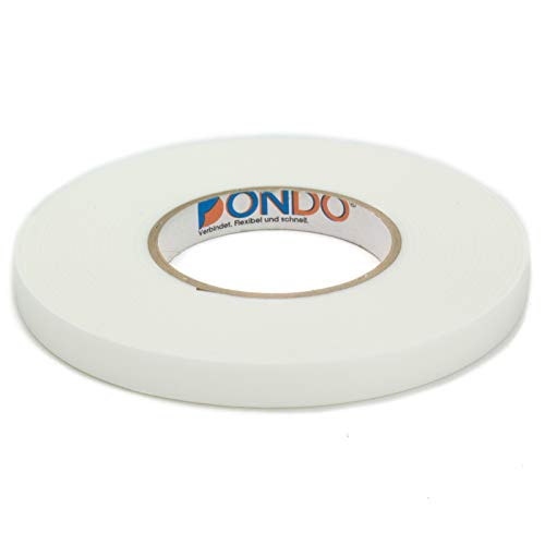 DonDo doppelseitiges Montageklebeband Schaumstoff Klebeband aus PE-Schaum weiß stark klebend 15mm x 7 Meter von DonDo