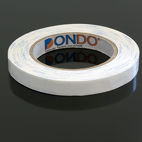 DonDo GTSK Klebeband doppelseitig stark klebend Vliesklebeband für Gummi Metall Glas und schwer zu verklebende Kunststoffe inklusive Haftvermittler + Reinigungstuch 15mm x 25m von DonDo