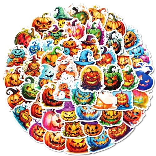 50 Stück Halloween-Aufkleber – süße und gruselige wasserfeste Aufkleber für Kinder und Erwachsene – perfekt für Laptops, Wasserflaschen, Telefone, Gepäck – Partygeschenke und Dekoration (Muster 6) von Donboly