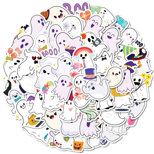 50 Stück Halloween-Aufkleber – süße und gruselige wasserfeste Aufkleber für Kinder und Erwachsene – perfekt für Laptops, Wasserflaschen, Telefone, Gepäck – Partygeschenke und Dekoration (Muster 8) von Donboly