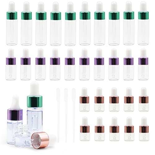Dondeen 30 Stück Mini Pipettenflasche, 3-verschiedene Volumen-klare Glas-Probe-Tropfenflaschen mit Tropfenpipetten nachfüllbare Probe-Tropfenflasche, für Ätherisches Öl, Duftöl Probe Dondeen 30 Stück Mini Pipettenflasche, 3-verschiedene Volumen-klare Glas-Probe-Tropfenflaschen mit Tropfenpipetten nachfüllbare Probe-Tropfenflasche, für Ätherisches Öl, Duftöl Probe von Dondeen
