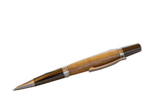 Donegal Pens Kugelschreiber Sierra Elegant Silver Handgefertigt aus Holz (Pflaumenholz) von Donegal Pens