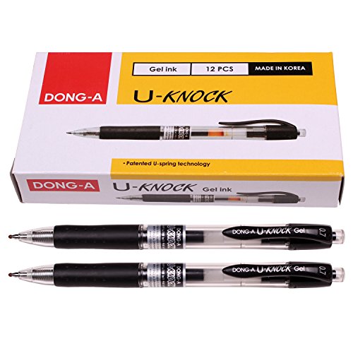dong-a u-knock Gel-Tinte Kugelschreiber 0,7 mm u-spring Technologie (Box Of 12) (schwarz) von Dong-A P&T