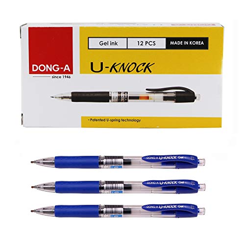 Dong-A U-Knock Gel-Kugelschreiber, U-Feder-Technologie, 0,5 mm, glattes Schreiben, Dong A blau von Dong-A